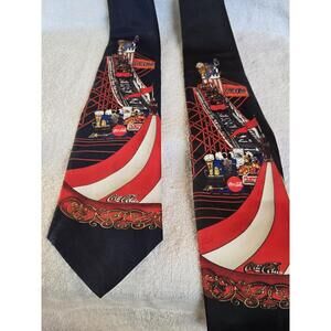 Two Coca Cola Mens Neck Ties Polyester Roller Coaster Clown Candy Stand.